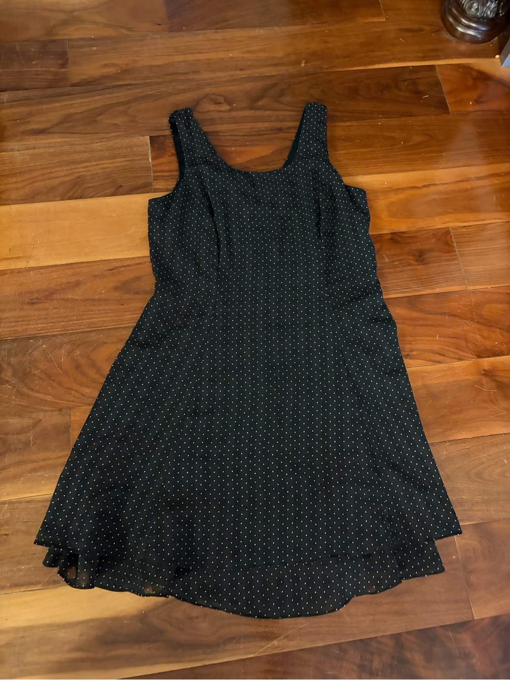 CDC Black Mini Dress with White Polka Dots